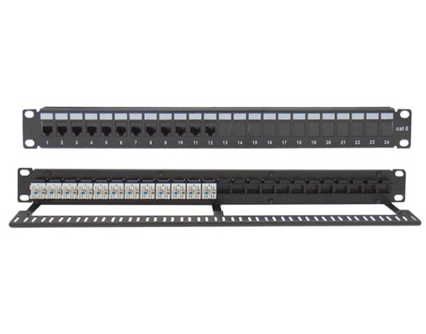 PATCH PANEL CAT6 UTP 12P 19" 1U με Οδηγό Καλωδίων SAFEWELL