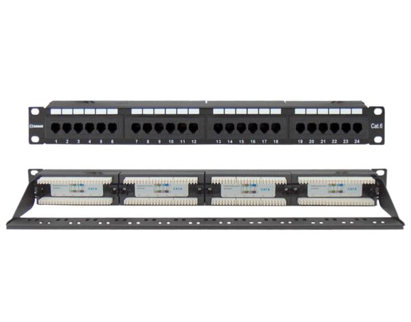 PATCH PANEL CAT6 UTP 24P 19" 1U με Οδηγό Καλωδίων SAFEWELL