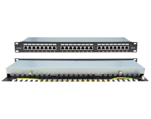 PATCH PANEL CAT6 FTP 24P 19" 1U με Οδηγό Καλωδίων SAFEWELL