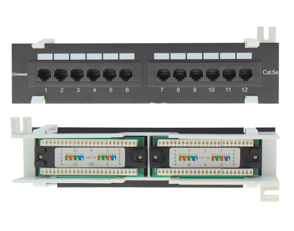 04.024.0075 PATCH PANEL CAT5e UTP 12P 10" 4.7cm Επίτοιχο SAFEWELL - Image 1
