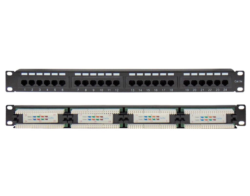 04.024.0078 PATCH PANEL CAT5e UTP 24P 19" 1U SUT - Image 1
