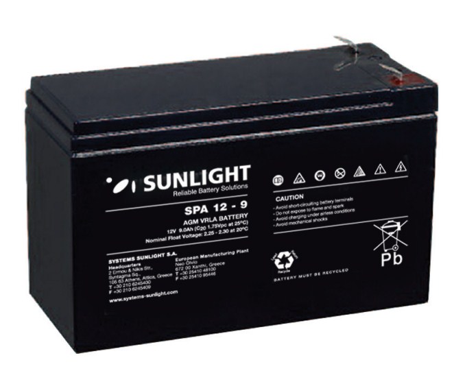 12v9a Sunlight Μολύβδου 12V 9A για UPS - Image 1
