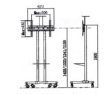 GJ-1500  ΒΑΣΗ ΤΗΛΕΟΡΑΣΗΣ ΔΑΠΕΔΟΥ ΤΡΟΧΗΛΑΤΗ 32"-65" - Image 2
