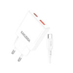 Λευκός Φορτιστής USB 25W με Καλώδιο TYPEC 1m fast charging GAN