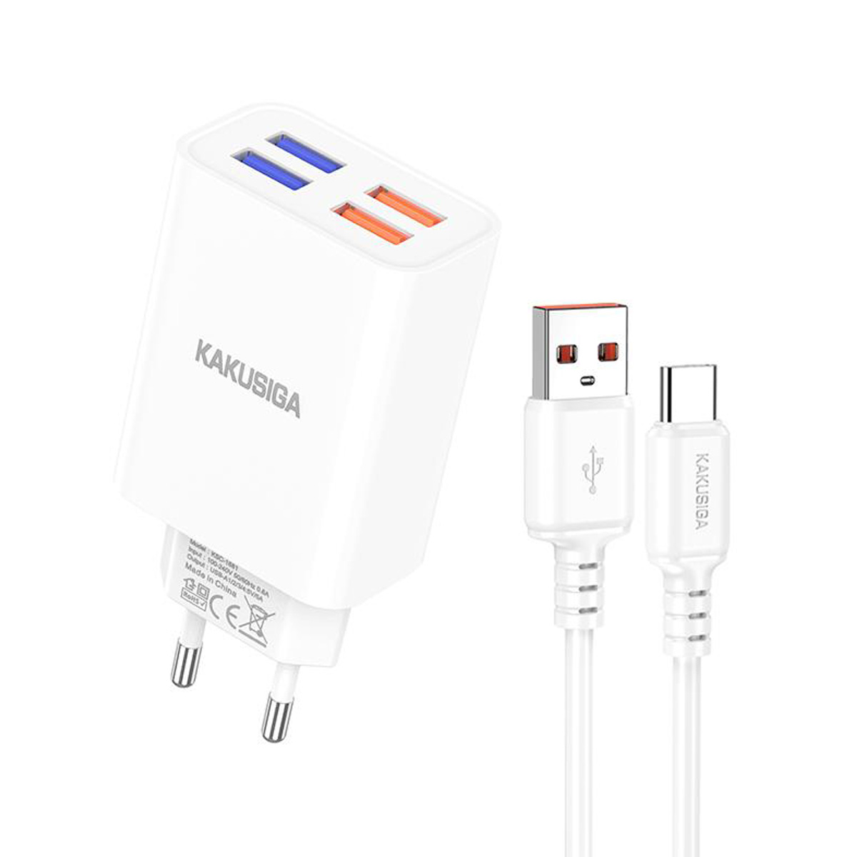 1682 KSC-1682/W ΦΟΡΤΙΣΤΗΣ 4USB ΣΕ TYPE C 25W ΛΕΥΚΟ - Image 1