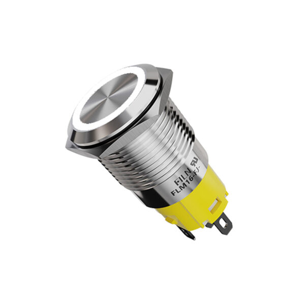 FLM16-FJ-E-WHITE ΔΙΑΚΟΠΤΗΣ Φ16mm 12V με ΛΕΥΚΟ ΦΩΤΙΣΜΟ