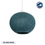 GLOBOSTAR® SOLEI 205-0011 Boho Κρεμαστό Φωτιστικό Οροφής με Ντουί 1 x E27 AC 220-240V IP20 - Τιρκουάζ - M30 x Π30 x Υ26cm
