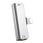 Αντάπτορας Hoco LS25 από Lightning σε 3.5mm και Lightning 2.0A Ασημί για Φόρτιση και Ήχο