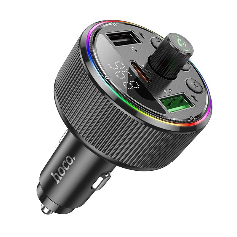 GER-E82 HOCO E82 Guerrero Bluetooth Carkit με FM Transmitter, Μαύρο - Image 1