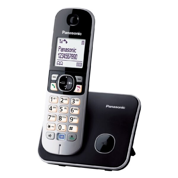 Ασύρματο Ψηφιακό Τηλέφωνο Panasonic KX-TG6851 EU  με Μεγάλη Οθόνη και Ανοιχτή Ακρόαση Μαύρο-Ασημί