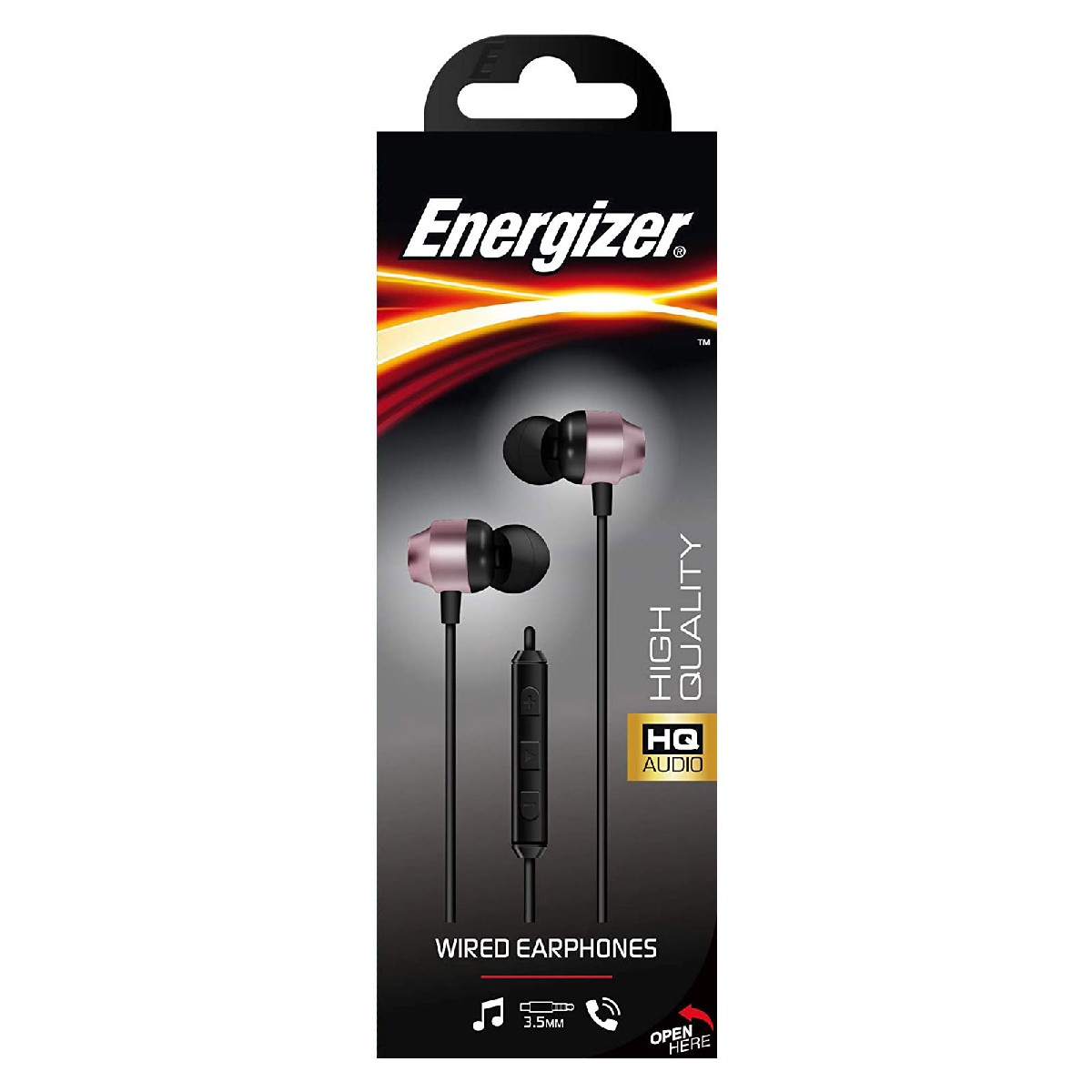 32838 Hands Free Energizer CIA10 Metal Stereo 3.5mm Ροζ Χρυσό με Μικρόφωνο και Πλήκτρο Πολλαπλών Λειτουργιών 1.2m - Image 1