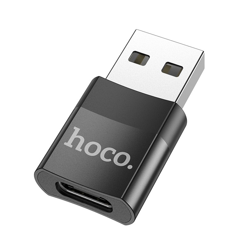 35898 Αντάπτορας Hoco UA17 USB 3.0 σε USB-C με Λειτουργία OTG και Δυνατότητα Φόρτισης 2A/3A 60W Μαύρο - Image 1