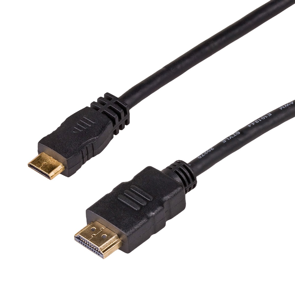 38753 Καλώδιο σύνδεσης Akyga HDMI / mini HDMI AK-HD-10M ver.1.4 Μήκους 1.0m - Image 1