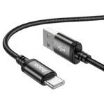 Καλώδιο Hoco X89 Wind USB σε USB-C 3A Braided Μαύρο 1m