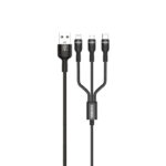 KSC-436/BLACK SMART CHARGING DATA 3 ΣΕ 1 LIGTHNING/MICRO/TYPE C (1Μ) ΜΑΥΡΟ