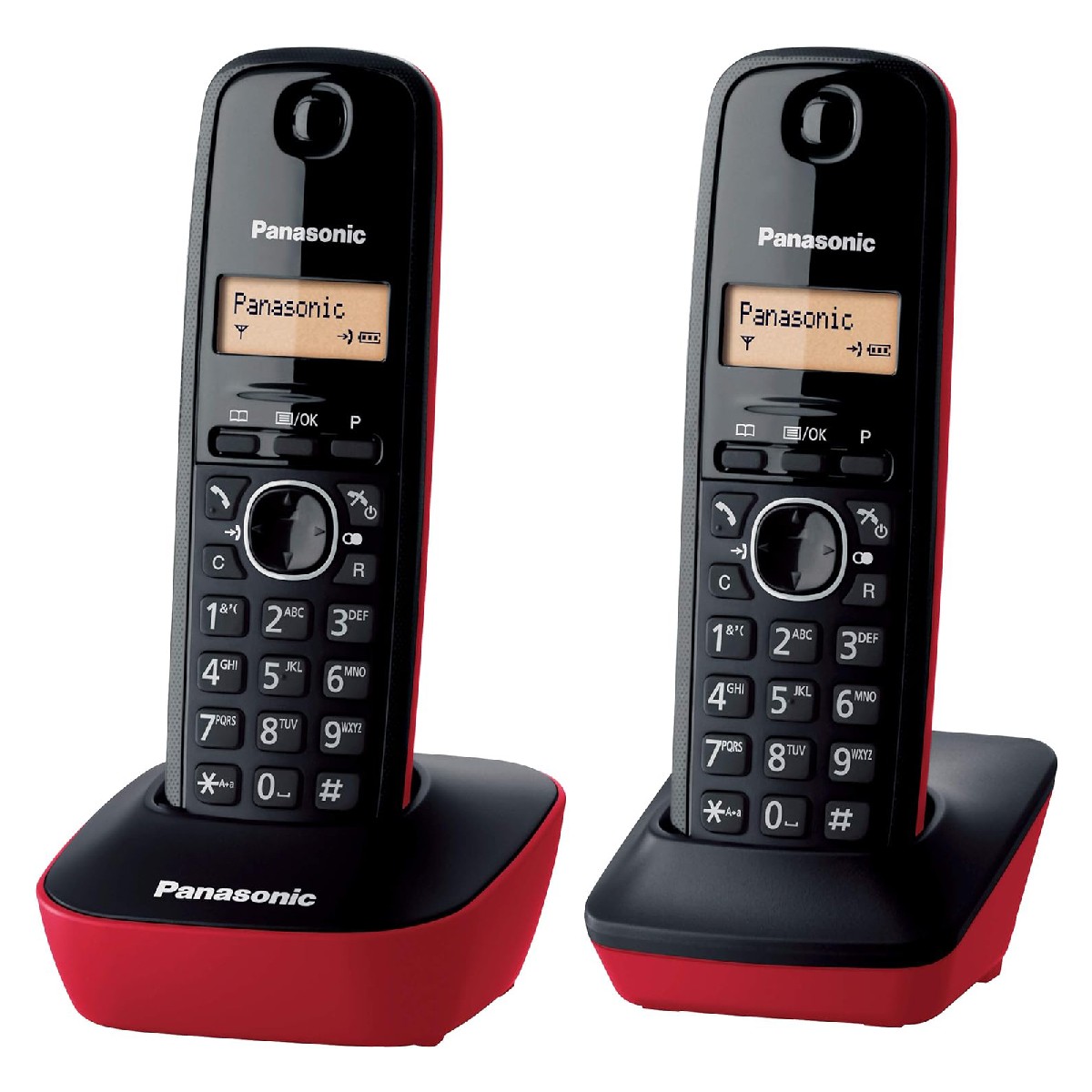 40706 Ασύρματο Ψηφιακό Τηλέφωνο Panasonic KX-TG1612 Μαύρο - Κόκκινο EU - Image 1