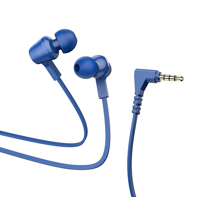 41136 Hands Free Hoco M86 Oceanic Universal Earphones Deep Bass Stereo με 3.5mm Γωνιακό Κονέκτορα Μπλε 1.2m - Image 1
