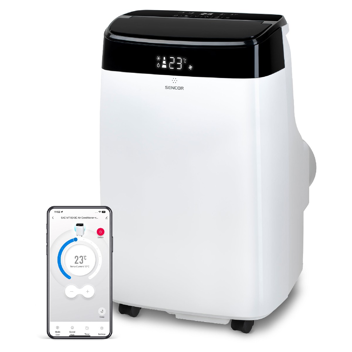 42921 Φορητό Κλιματιστικό Ψύξης Sencor SAC MT9040C 9.000 BTU/h Wi-Fi StrongPack 35m² 65dBA Λευκό - Image 1