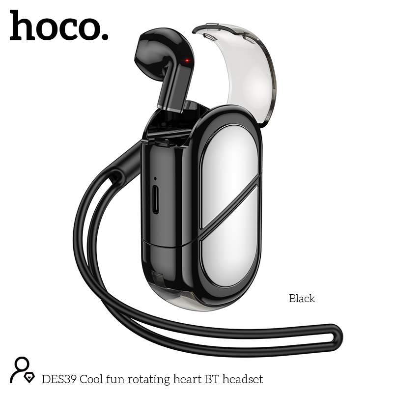 45845 Wireless Hands Free Hoco. DES39 V.5.3 230mAh 4 Ώρες Ομιλίας Μαύρο - Image 1