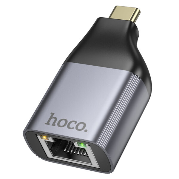 Αντάπτορας  Hoco UA35 USB-C σε RJ45 OTG 100Mbps Γκρι
