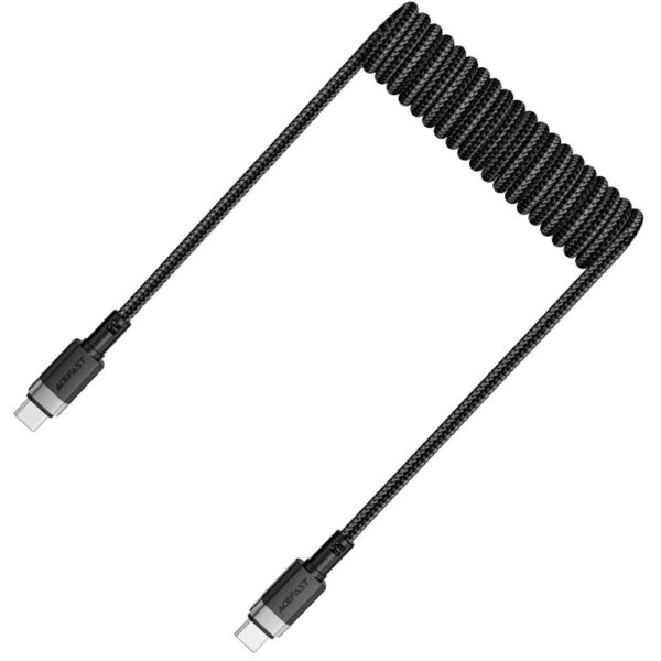 Καλώδιο Σύνδεσης Acefast C14-03 USB-C σε USB-C PD60W 3A Fast Charge USB2.0 Spring Braided Μαύρο 1.2m.