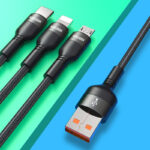 KSC-436/BLACK SMART CHARGING DATA 3 ΣΕ 1 LIGTHNING/MICRO/TYPE C (1Μ) ΜΑΥΡΟ - Image 2