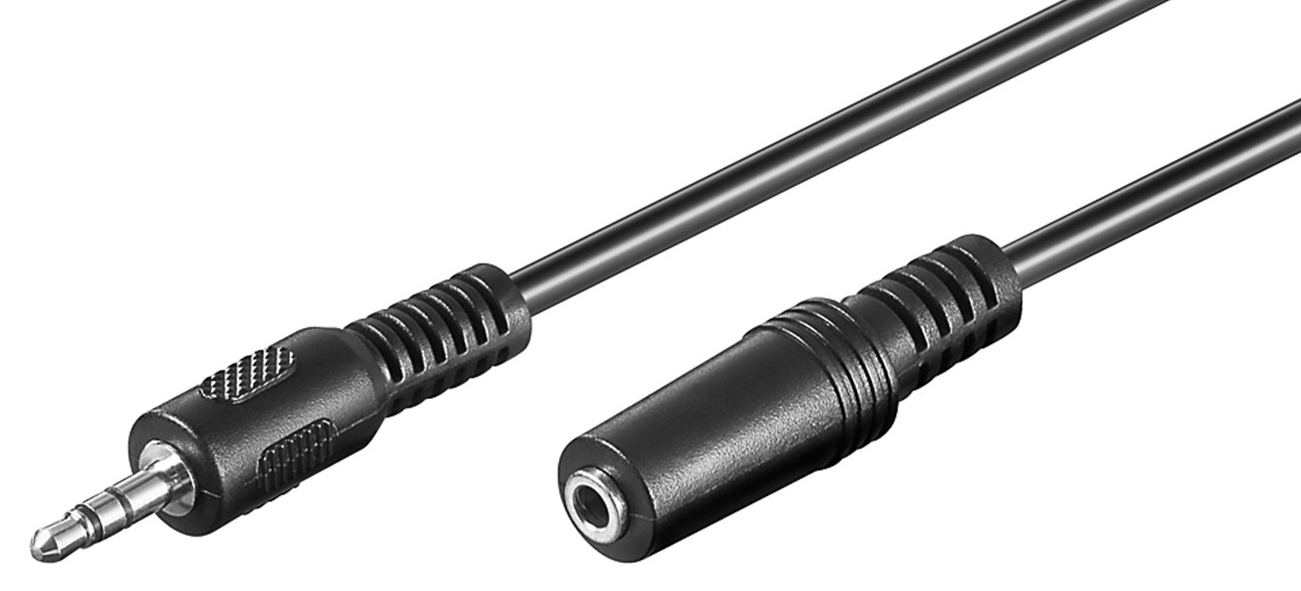 50432 GOOBAY προέκταση καλωδίου ήχου 3.5mm 50432, 3 pin, 3m, μαύρο - Image 1