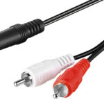 Goobay Καλώδιο Ήχου 1.5m 3.5mm σε 2x RCA 3 Pin Stereo Μαύρο 51649