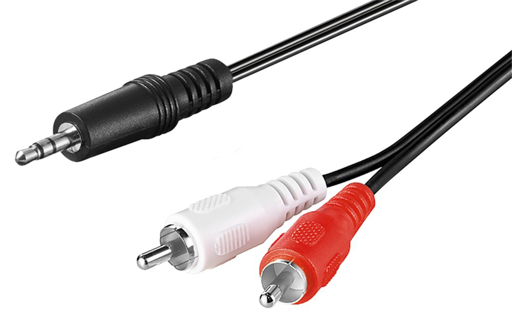 51649 GOOBAY καλώδιο ήχου 51649 3.5mm σε 2x RCA, 3 pin stereo, 1.5m, μαύρο - Image 1