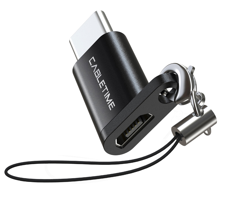 5210131038468 CABLETIME αντάπτορας USB Type-C σε USB Micro CMBF, μαύρος - Image 1