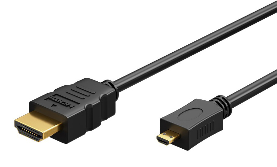 53784 GOOBAY καλώδιο micro HDMI σε HDMI 53784 με Ethernet, 4K/60Hz, 1.5m, μαύρο - Image 1