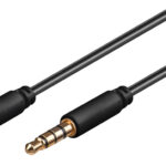 GOOBAY καλωδίου ήχου 3.5mm 63826, 4-pin, slim, CU, 1m, μαύρο