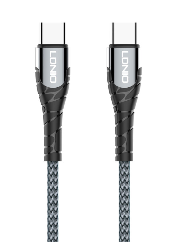 LDNIO καλώδιο USB-C σε USB-C LC102, 65W PD, 2m, γκρι