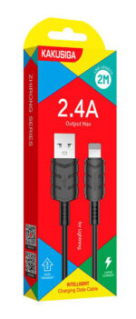 Μαύρο Καλώδιο LIGHTNING (2m) 2.4A για APPLE - Image 2