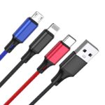 CHARGING DATA 3 σε 1 LIGHTNING/MICRO/TYPE C (1M) Μαύρο - Image 2