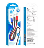 CHARGING DATA 3 σε 1 LIGHTNING/MICRO/TYPE C (1M) Μαύρο - Image 3