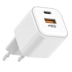 CHF15 Φορτιστής GaN Ταχείας Φόρτισης με 2 Θύρες USB-A & Type-C 20W