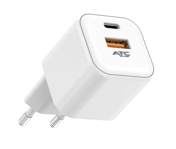 CHF15 Φορτιστής GaN Ταχείας Φόρτισης με 2 Θύρες USB-A & Type-C 20W