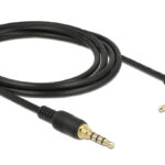 DELOCK καλώδιο 3.5mm 85613, γωνιακό, 24AWG, gold plated, 2m, μαύρο