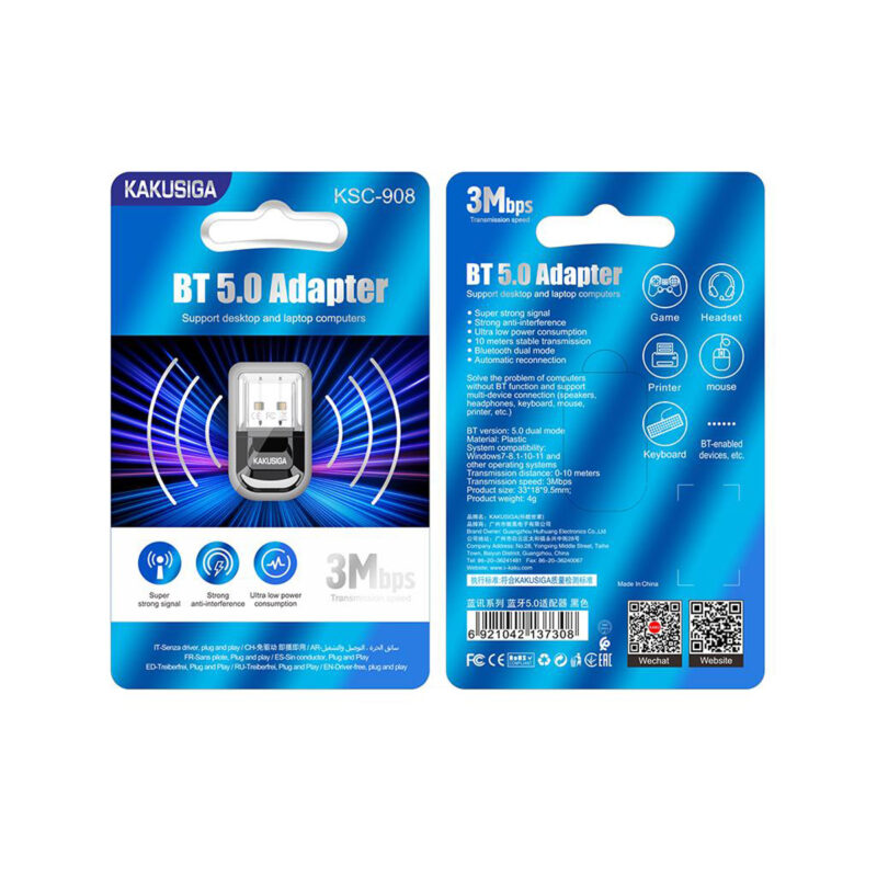 BLUETOOTH adapter 5.0 για Υπολογιστή KAKUSIGA KSC-908 - Image 3