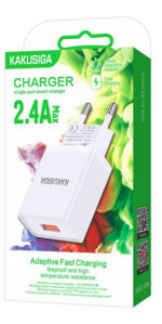 Λευκός Φορτιστής USB 2.4A 5V, Είσοδος 100-240V - Image 2