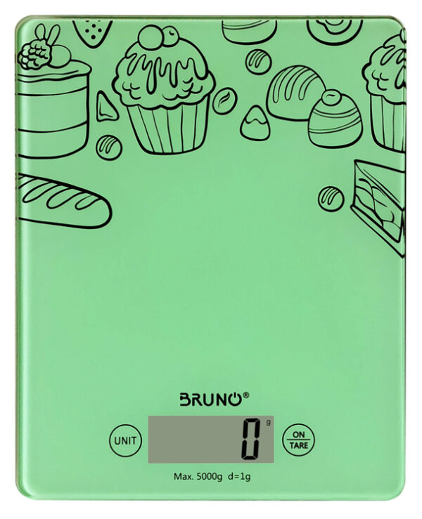 BRUNO ψηφιακή ζυγαριά κουζίνας BRN-0059, έως 5kg, πράσινη