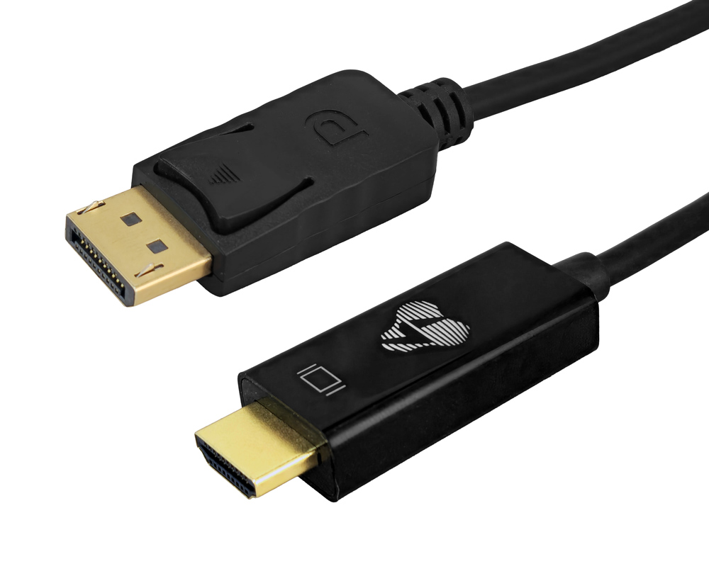 CAB-H187-2 POWERTECH καλώδιο DisplayPort σε HDMI CAB-H187, 4K/60Hz, 21.6 Gbps, 1.5m, μαύρο - Image 1