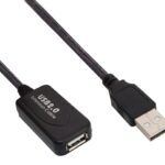 POWERTECH καλώδιο προέκτασης USB CAB-U039 με ενισχυτή, 480Mbps 5m, μαύρο