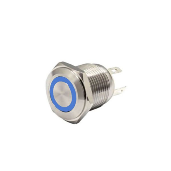 FLM16-FJ-2-E-BLUE    ΜΠΟΥΤΟΝ Φ16mm 12V με ΜΠΛΕ ΦΩΤΙΣΜΟ