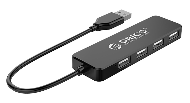 FL01-BK-BP-HW ORICO USB hub FL01, 4x θυρών, USB 2.0, 480Mbps, USB σύνδεση, μαύρο - Image 1