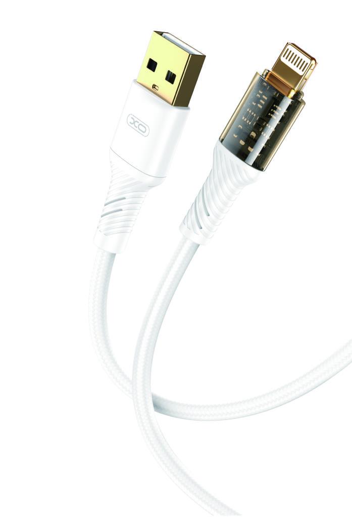 GER-XO-NB229LWH XO NB229 ΚΑΛΩΔΙΟ ΦΟΡΤΙΣΗΣ LIGHTNING, ΔΙΑΦΑΝΟ ΒΥΣΜΑ, ΛΕΥΚΟ - Image 1