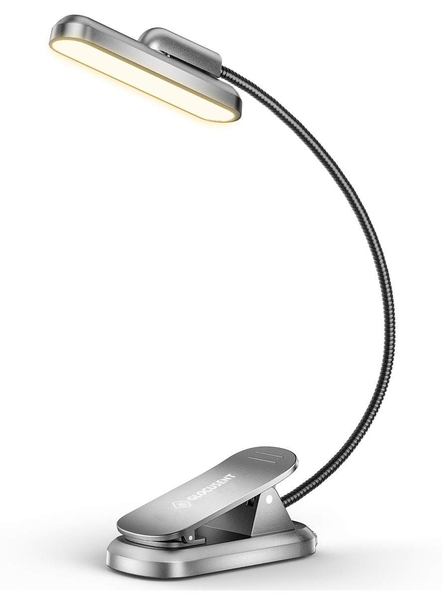 GLCSNTA2401 GLOCUSENT LED φακός διαβάσματος GLCSNTA2401, επαναφορτιζόμενος, έως 60lm, γκρι - Image 1