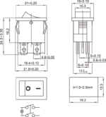 FL3-KCD1-101N-4/250V  Διακόπτης rocker φωτιζόμενος - Image 2