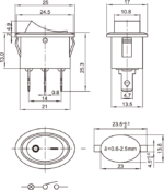 FL3-KCD1-101-9/R Διακόπτης rocker φωτιζόμενος - Image 2